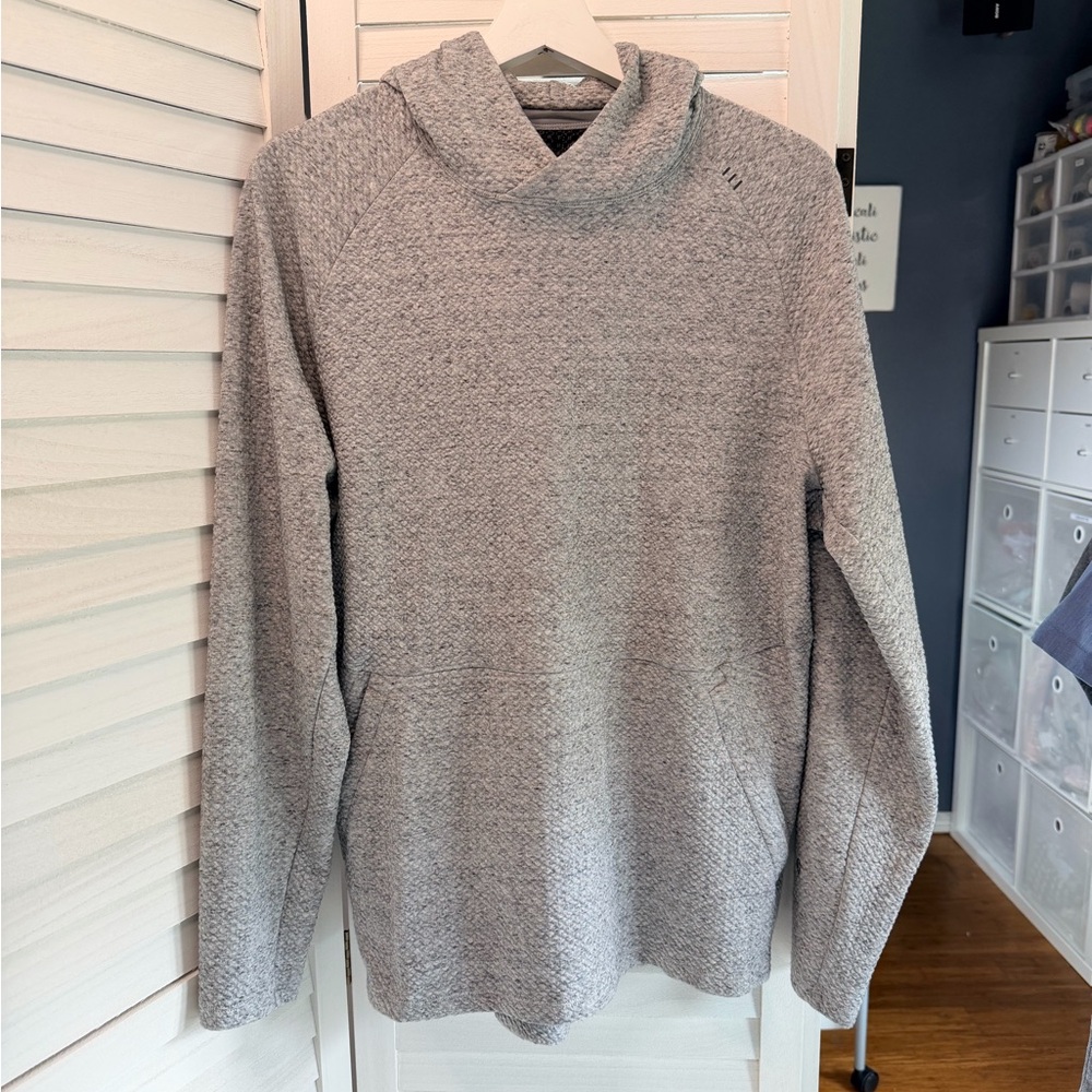 Lululemon Men’s Light Heathered Gray Hooded Knit Pullover - Medium